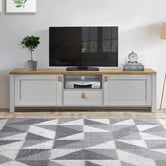 Luna Co. 180cm Natural &amp; Light Grey Leiv TV Unit