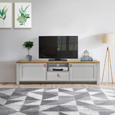 Luna Co. 180cm Natural &amp; Light Grey Leiv TV Unit