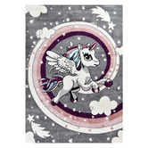 Rug Destination Pink &amp; Grey Unicorn Rug