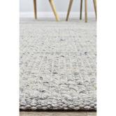 Rug Destination Ivory Grey Hamish Wool &amp; Viscose Rug