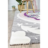 Rug Destination Pink &amp; Grey Unicorn Rug