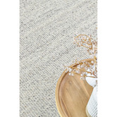 Rug Destination Ivory Grey Hamish Wool &amp; Viscose Rug