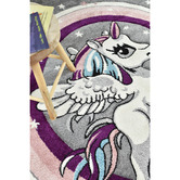 Rug Destination Pink &amp; Grey Unicorn Rug