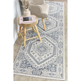 Rug Destination Cream Blue Calmly Power-Loomed Runner