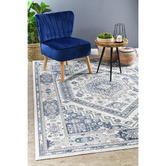 Rug Destination Cream Blue Calmly Power-Loomed Rug
