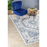 Rug Destination Cream Blue Calmly Power-Loomed Rug