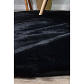 Rug Destination Black Forster Round Shag Rug