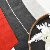 Rug Destination Grey &amp; Red Rhett Power-Loomed Rug