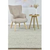 Rug Destination Ivory Grey Hamish Wool &amp; Viscose Rug