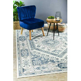 Rug Destination Cream Blue Calmly Power-Loomed Rug