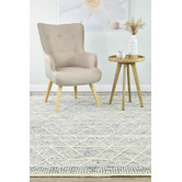Rug Destination Blue &amp; White Holden Wool &amp; Viscose Rug