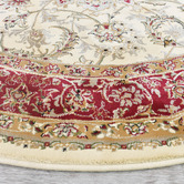 Rug Destination Cream &amp; Red Eris Power-Loomed Round Rug