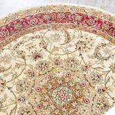 Rug Destination Cream &amp; Red Eris Power-Loomed Round Rug