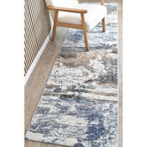 Rug Destination Blue &amp; Teracotta Juna Power-Loomed Runner