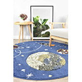 Rug Destination Navy Space Round Rug
