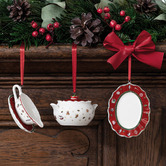 Villeroy and Boch 3 Piece Toy&#039;s Delight Festive Tea Hanging Ornament Set