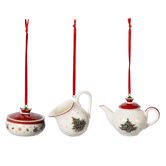 Villeroy and Boch 3 Piece Toy&#039;s Delight Festive Coffee Hanging Ornament Set