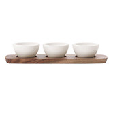 Villeroy and Boch 4 Piece Artesano Original Porcelain Dip Bowl &amp; Tray Set