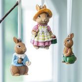 Villeroy and Boch 3 Piece Spring Fantasy Bunnies Hanging Ornament Set
