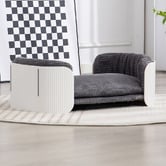 Modish Habitat White &amp; Grey Avery Medium Corduroy Pet Sofa