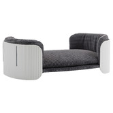 Modish Habitat White &amp; Grey Avery Medium Corduroy Pet Sofa