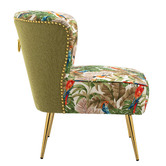 Shirley Lane Furniture Red Parrot on Green Tropical Forest Accent Chair