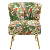 Shirley Lane Furniture Red Parrot on Green Tropical Forest Accent Chair