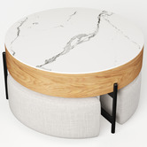 Shirley Lane Furniture 4 Piece Abuela Ottoman &amp; Coffee Table Set