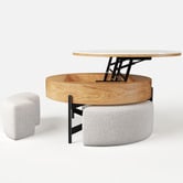 Shirley Lane Furniture 4 Piece Abuela Ottoman &amp; Coffee Table Set