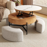 Shirley Lane Furniture 4 Piece Abuela Ottoman &amp; Coffee Table Set