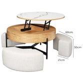 Shirley Lane Furniture 4 Piece Abuela Ottoman &amp; Coffee Table Set