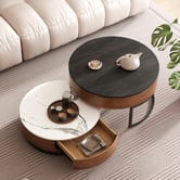 Shirley Lane Furniture 2 Piece Luisa Round Nesting Coffee Table Set