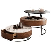 Shirley Lane Furniture 2 Piece Luisa Round Nesting Coffee Table Set
