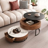 Shirley Lane Furniture 2 Piece Luisa Round Nesting Coffee Table Set