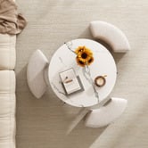 Shirley Lane Furniture 4 Piece Abuela Round Lift-Top Coffee Table &amp; Stool Set