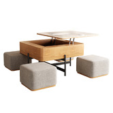 Shirley Lane Furniture 4 Seater Merritt Coffee Table &amp; Chair Set