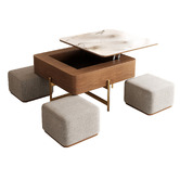 Shirley Lane Furniture 4 Seater Merritt Coffee Table &amp; Chair Set