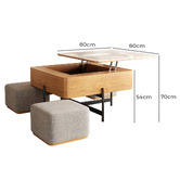 Shirley Lane Furniture 4 Seater Merritt Coffee Table &amp; Chair Set