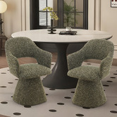 Shirley Lane Furniture Cali Upholstered Swivel Dining Chair