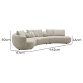 Shirley Lane Furniture Winslow 6 Seater Upholstered Modular Sofa