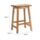Kayla Bay by Temple &amp; Webster 66cm Flores Acacia Wood Saddle Counter Stool