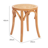 Kayla Bay by Temple &amp; Webster 45cm Natural Luca Beech Wood &amp; Rattan Low Stool
