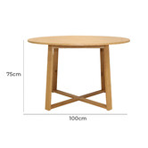 Kayla Bay by Temple &amp; Webster Olwen Oak Wood Round Dining Table