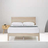 Kayla Bay by Temple &amp; Webster White Wash Beckham Queen Wooden Bed