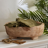 Kayla Bay by Temple &amp; Webster Bleached Makassar Paulownia Wood Bowl
