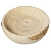 Kayla Bay by Temple &amp; Webster Bleached Makassar Paulownia Wood Bowl