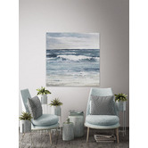 Kayla Bay by Temple & Webster White Waves Splash Stretched Canvas Wall Art