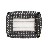 Mog &amp; Bone Black Metallic Cross Cotton Bolstered Dog Bed