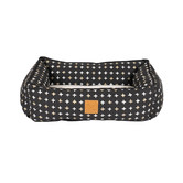 Mog &amp; Bone Black Metallic Cross Cotton Bolstered Dog Bed