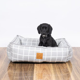 Mog &amp; Bone Check Print Cotton Bolstered Dog Bed